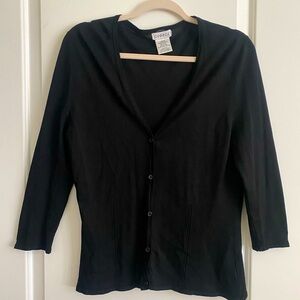 George Lightweight Black Knit Cardigan with 3/4 Sleeve -Size Medium (8-10)